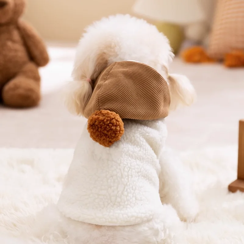 Abrigo de invierno para perros, chaqueta gruesa y cálida de lana para perros, Sudadera con capucha para mascotas, ropa para perros Chihuahua Bichon Dachshund, monos para cachorros y gatitos - imagen 4