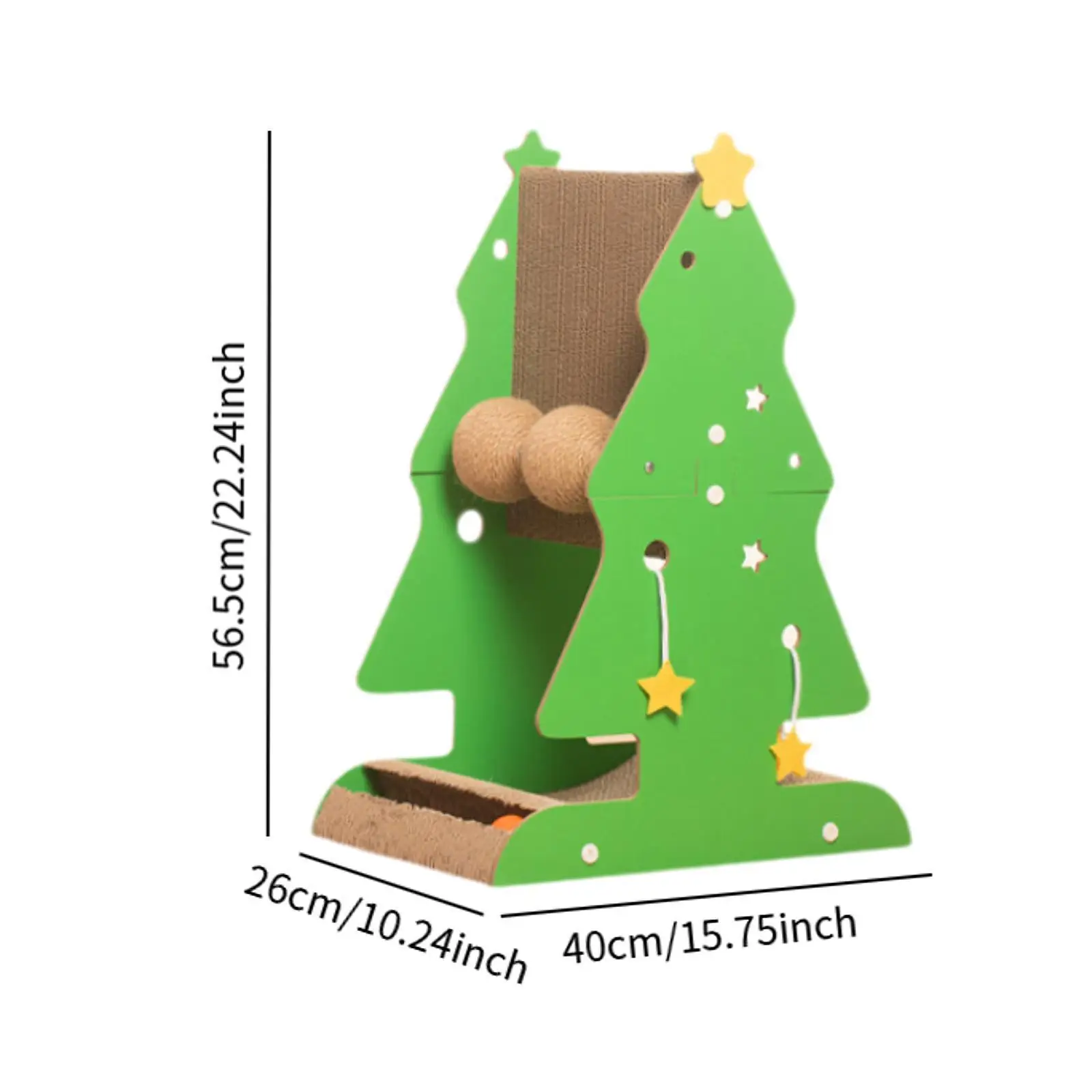 Cat Scratch Post Cat Scratcher Xmas Tree Crafts Activity Toys Pet Toy with Balls Kitten Scratch Post for Indoor Cats