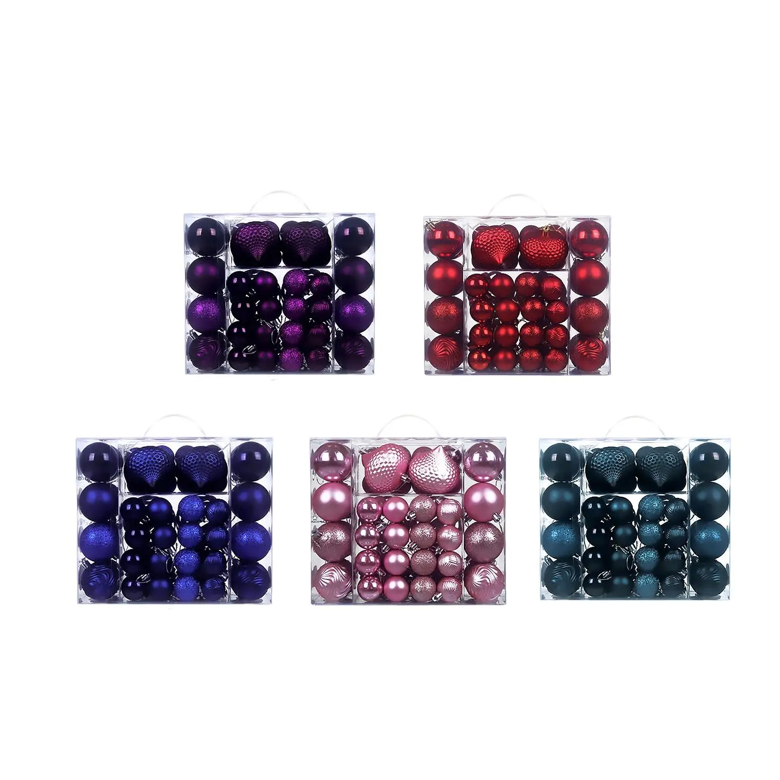 48 Pieces Christmas Balls Christmas Tree Decorations 4cm 8cm 6cm Christmas Baubles for Indoor Anniversaries Wedding Indoor