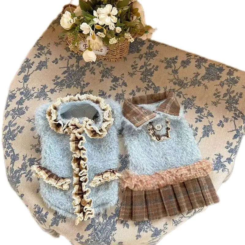 Ropa acogedora para perros de otoño e invierno: cálido vestido de princesa y abrigo tipo suéter, perfecta para perros pequeños Bichon y maltés - imagen 5