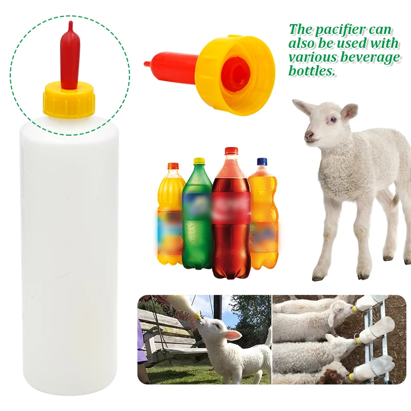 Botella de ordeño de cordero, bebedero de plástico para lechón, oveja, Cabra, bebedero de alimentación, capacidad de 400ML, guardería, agricultura veterinaria, 1 unidad - imagen 5