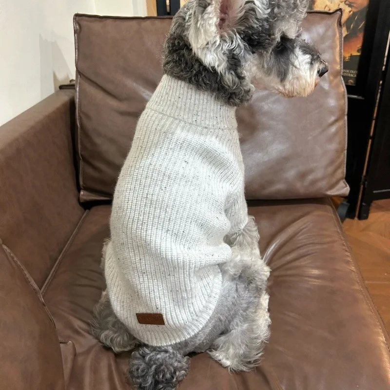 Suéter de cuello alto para mascotas, suéter con Base para gatos Schnauzer, ropa gruesa y cálida para perros pequeños, ropa para cachorros, otoño e invierno - imagen 2