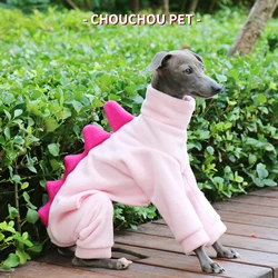 Abrigo polar para perro cachorro Whippet – Rosa dinosaurio