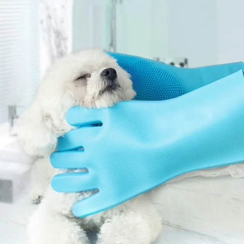 Guantes de silicona para depilación de mascotas, guantes de ducha para limpieza de belleza y masaje, guantes de ducha para perros y gatos, masaje antimordeduras y arañazos - imagen 2