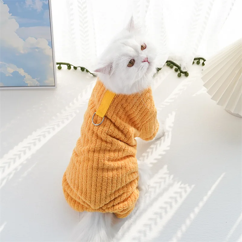 Mono de cuatro patas para perro, ropa de invierno gruesa y cálida para mascotas, pijamas de franela, traje de cuatro patas, ropa de diseñador para gato de peluche - imagen 5