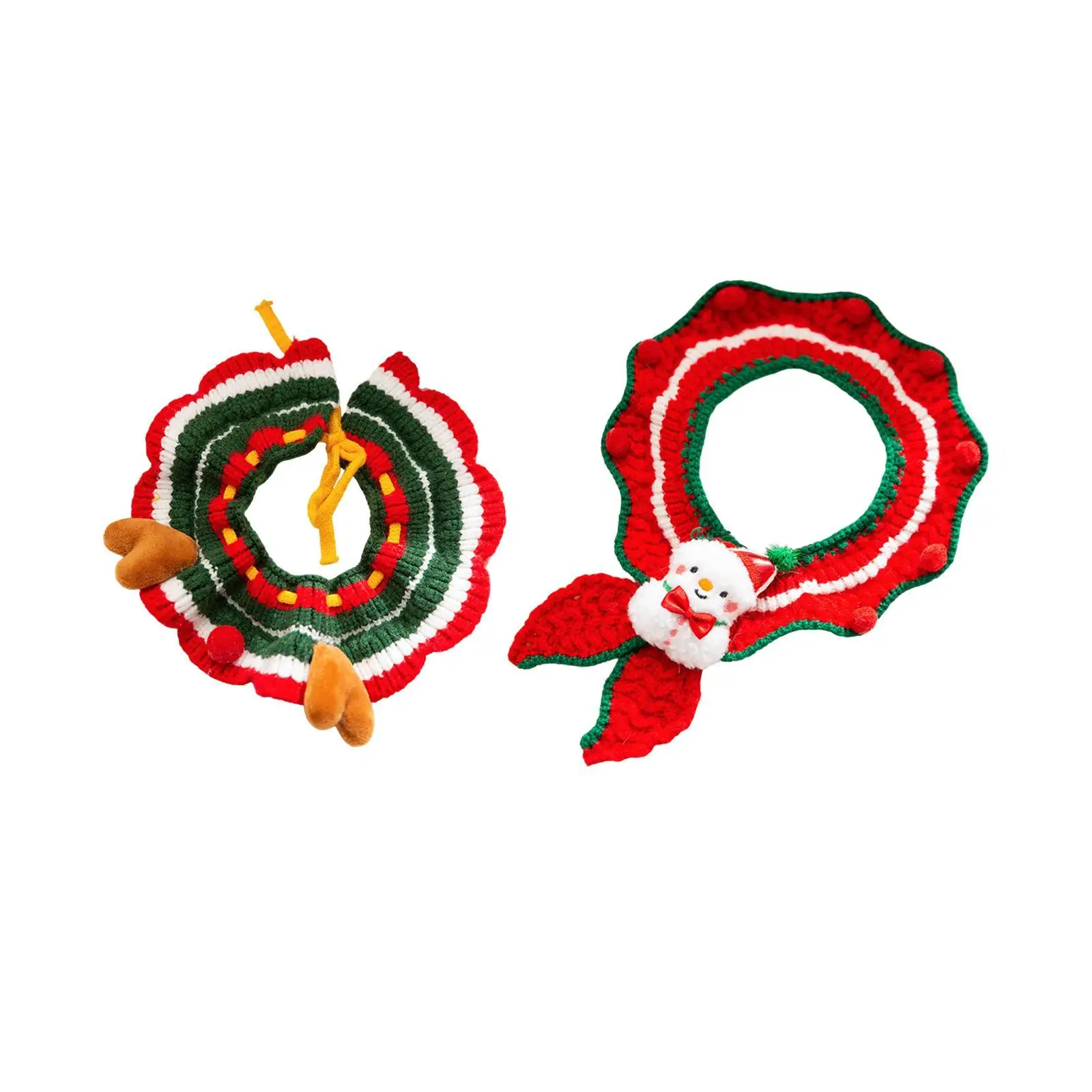 Knitting Cat Collar Festive Decoration Santa Claus Collar for Cat Kittens