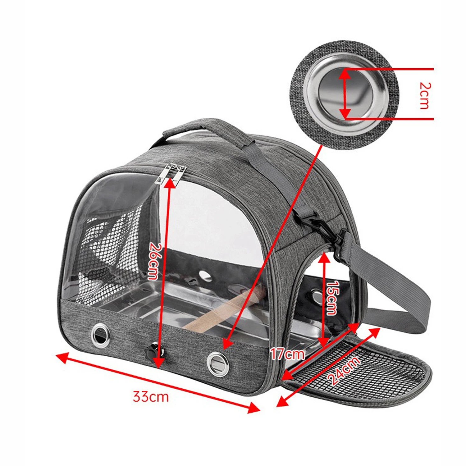 Mochila plegable para transportar mascotas con ventana transparente, bolsa de viaje portátil para mascotas pequeñas, ratas, conejos y pájaros ​ - imagen 3