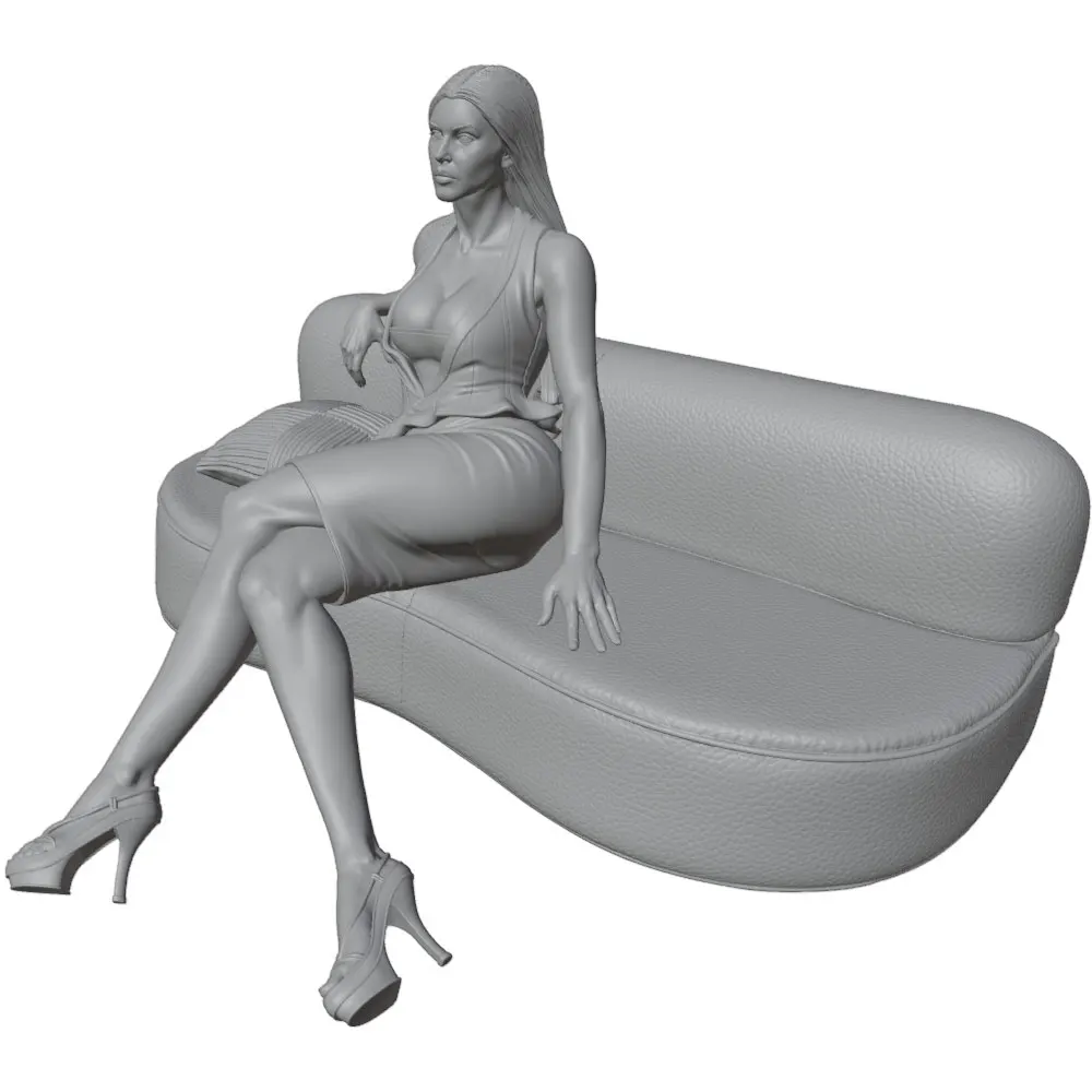 Kit resina gris 3D chica sexy decoración muñeca DIY sin montar - imagen 5
