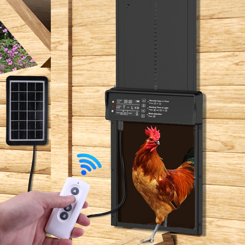 Puerta automatica solar para gallinero con 4 modos y sensor de luz - imagen 2