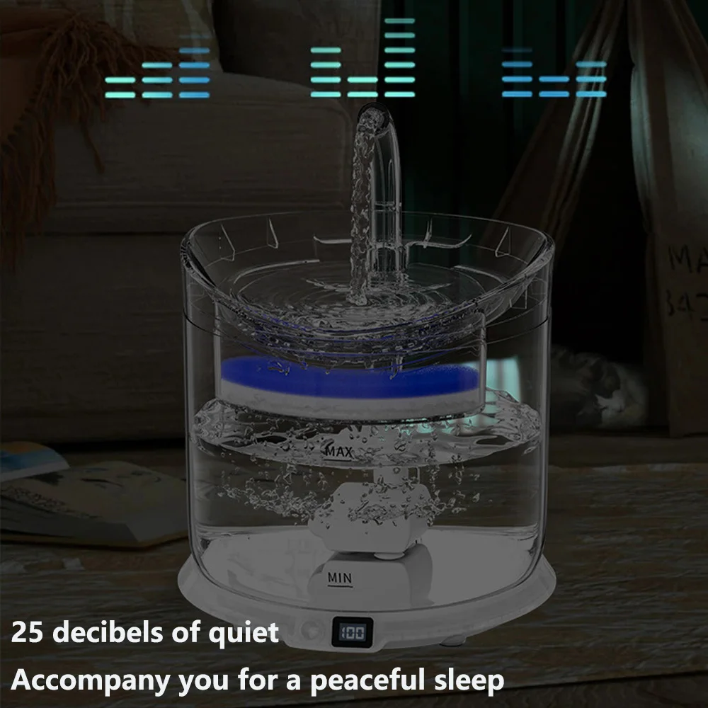 Bebedero automático 2L con filtro para gatos y perros – Silencioso y recargable USB - imagen 4