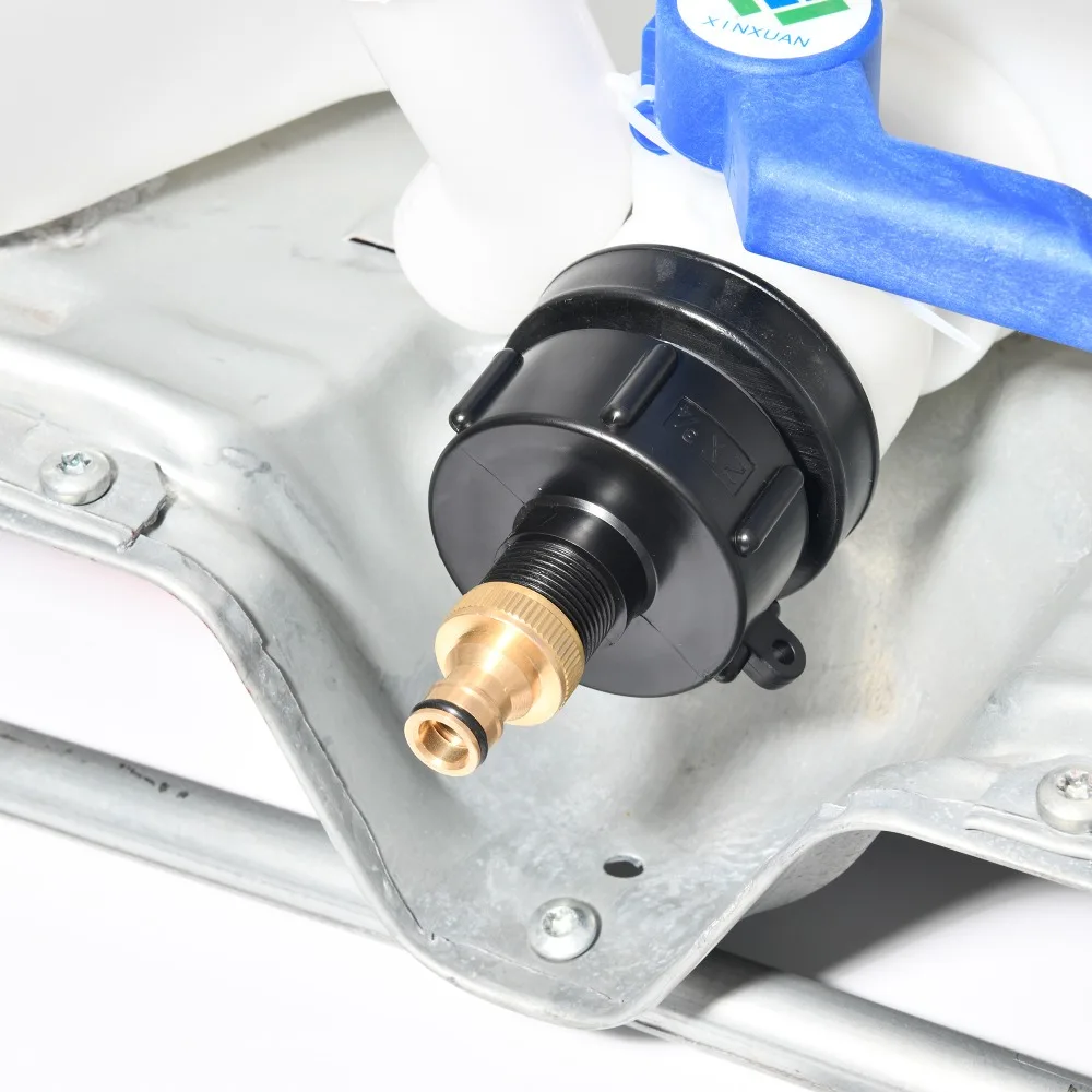 Grifo de plástico duradero con conector de manguera de jardín, grifo a prueba de fugas para colección de agua de lluvia, riego de césped, IBC, 1 Juego