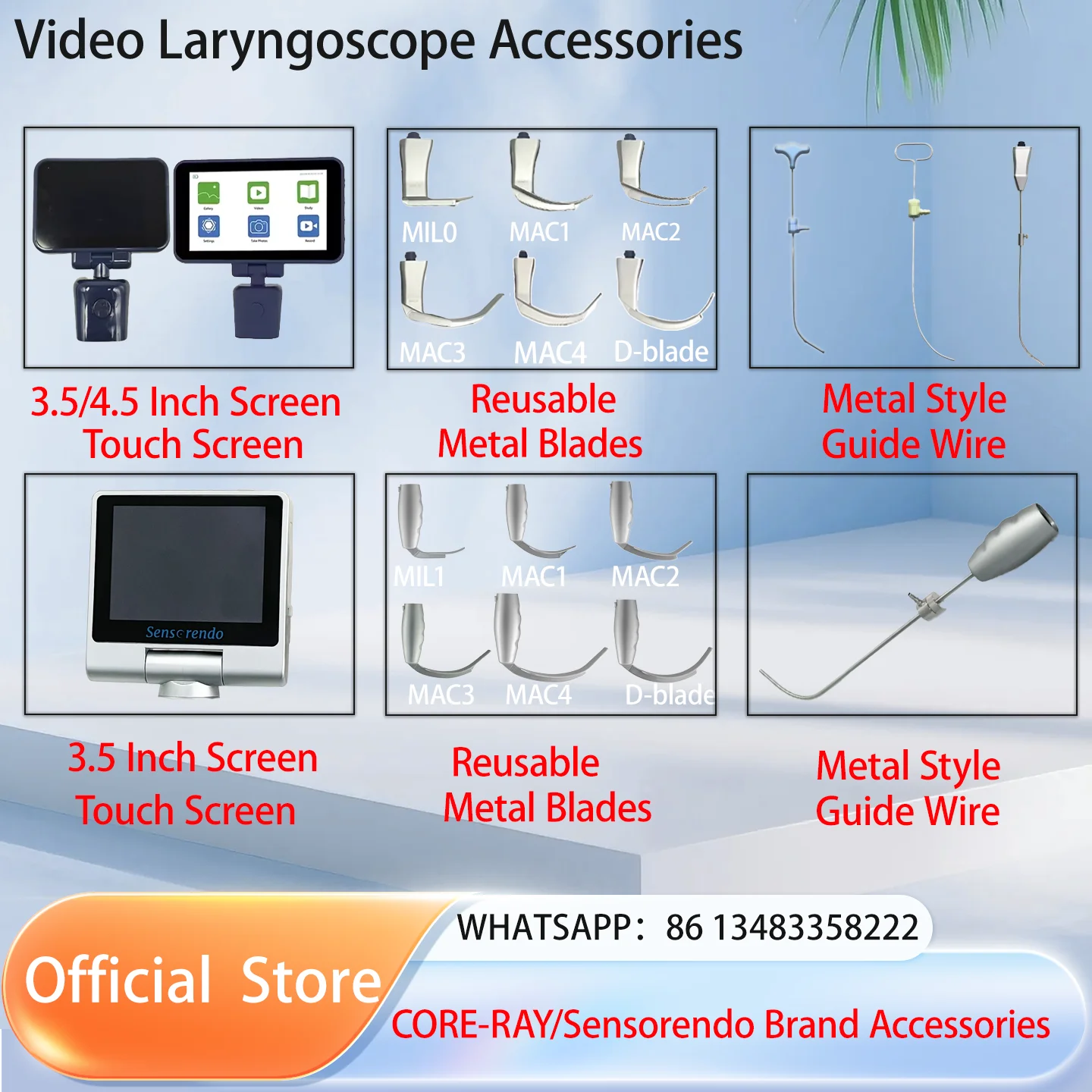 Kit accesorios videolaringoscopio veterinario – Acero inoxidable - imagen 5