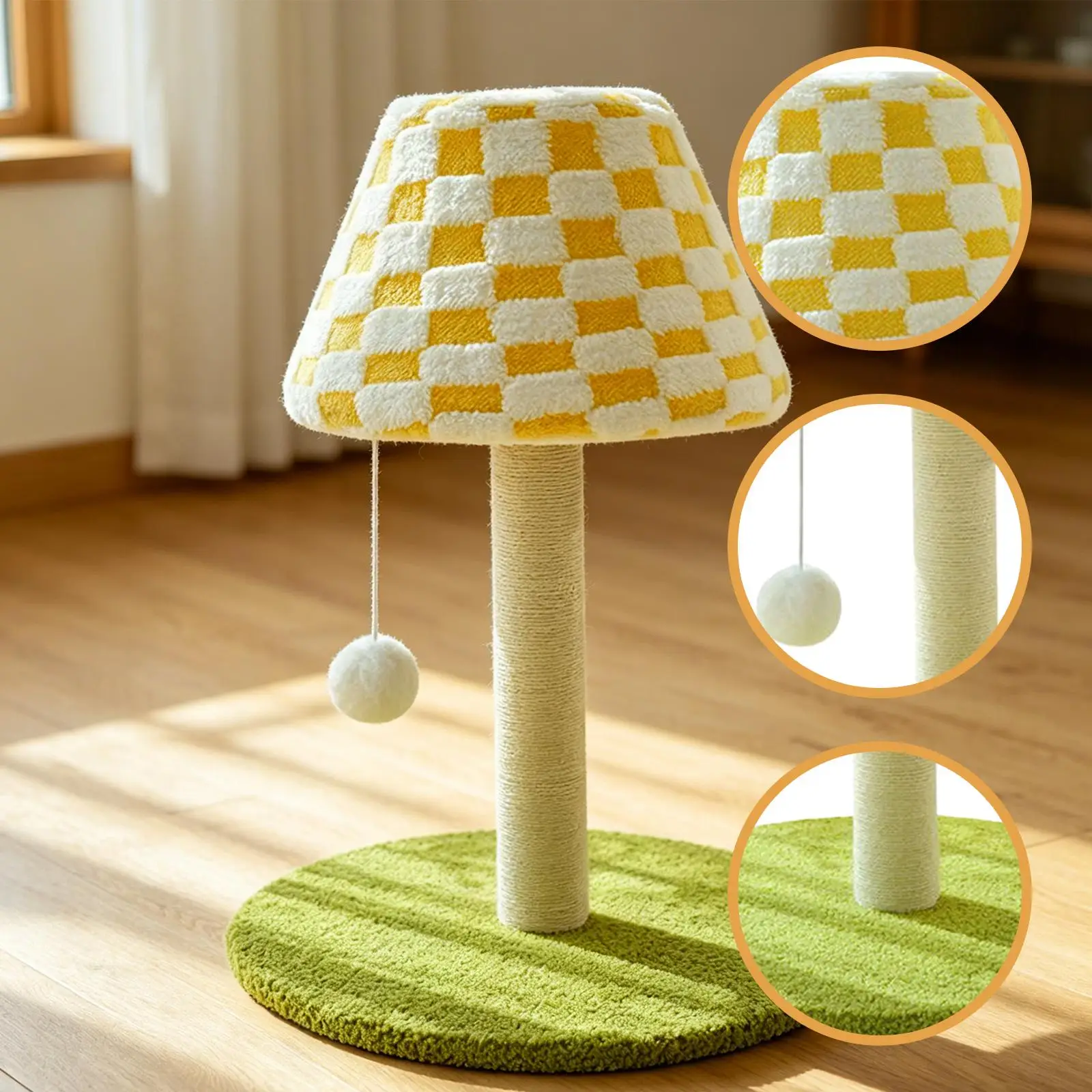 Árbol rascador para gato con poste de sisal y pelota colgante - imagen 3