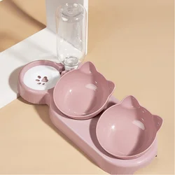 Cuenco inclinado 3 en 1 con agua por gravedad para gato – Protector cuello