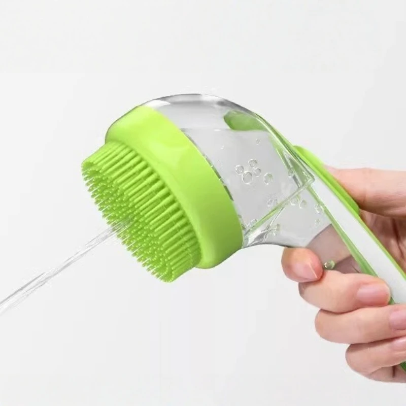 Cepillo 2 en 1 para el cuidado de mascotas: herramienta de masaje y fregado en el baño para perros y gatos: exfoliante y listado suave para un lavado calmante