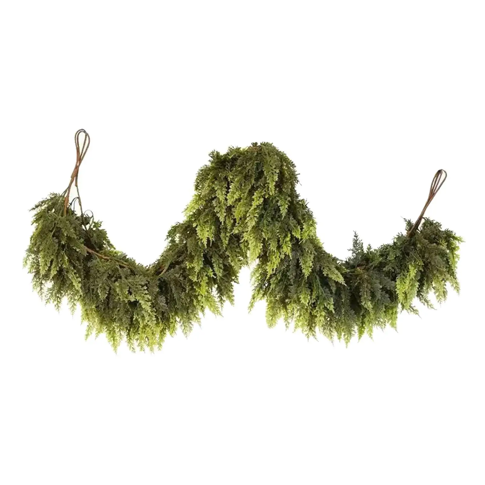 Guirnalda de cedro navideño, hoja de ciprés verde Artificial, guirnalda de pino de imitación para - imagen 2