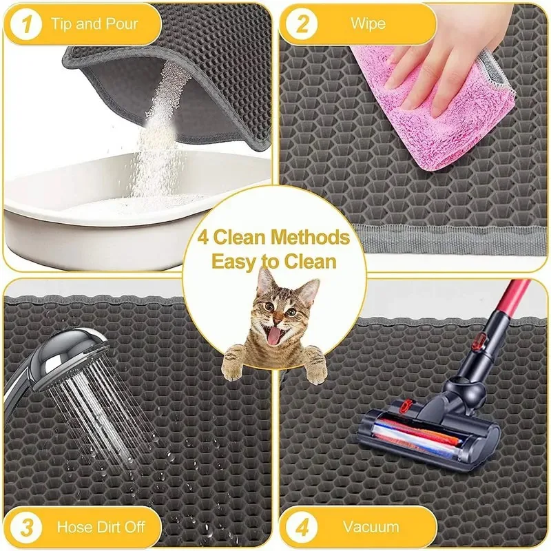 Estera de arena para Gato, impermeable, doble capa, para atrapar arena para gatos, caja de arena para mascotas, alfombrilla, almohadilla limpia, productos para gatos, accesorios - imagen 3