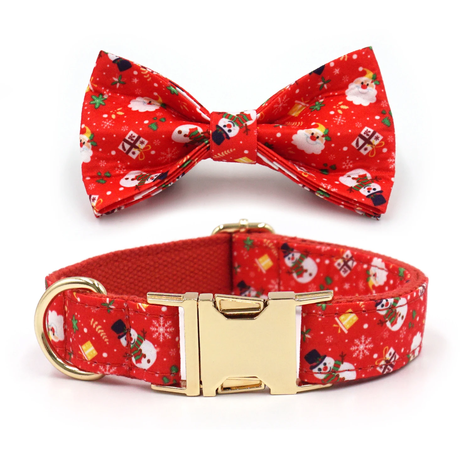 Collar de perro de Navidad con grabado personalizado, conjunto de Collar y correa de lujo para regalo de vacaciones de perro, Collar de lazo de cachorro con nombre grabado - imagen 3
