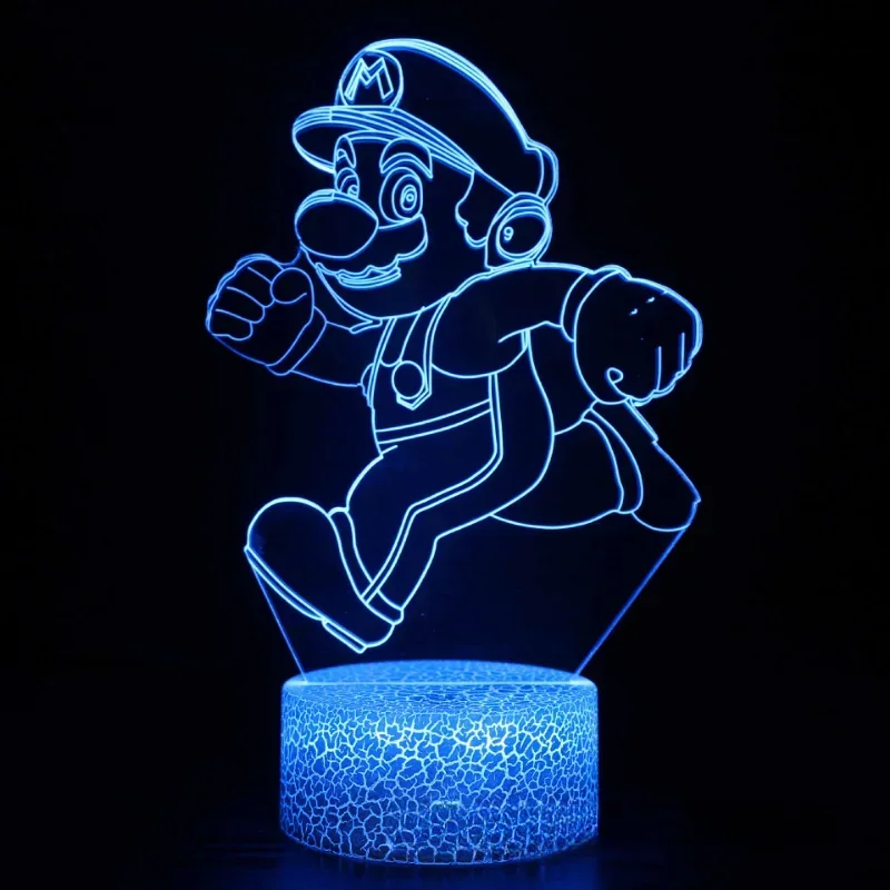 Super Marios Bros Anime 3D luz nocturna ladrillo luz LED lámpara de escritorio de dibujos animados luz decoración de dormitorio niños cumpleaños regalos de Navidad juguete - imagen 3