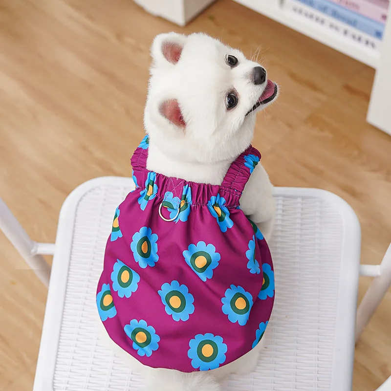 Vestido de moda para perros, ropa de verano para perros, falda de princesa con estampado de flores para cachorros, vestido con tirantes para gatos, falda de boda para mascotas, disfraces para perros - imagen 3