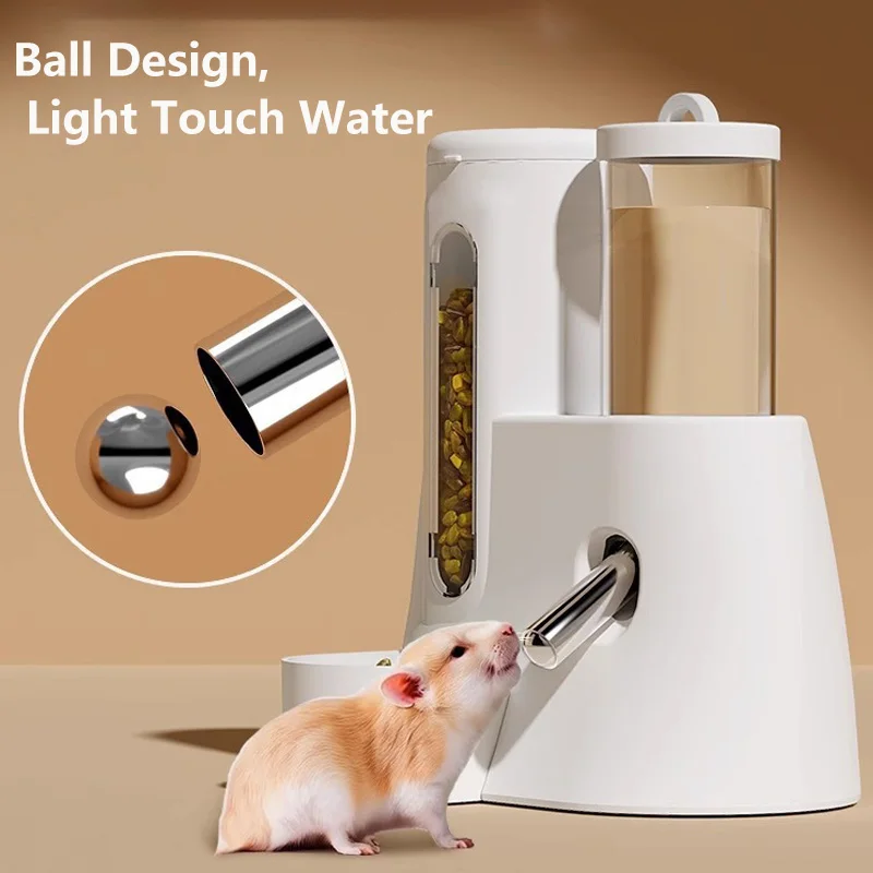 Comedero automático para hámster 2 en 1, dispensador de agua para animales pequeños, botella de agua potable para mascotas, cuenco para hámster, conejillo de indias, rata - imagen 4