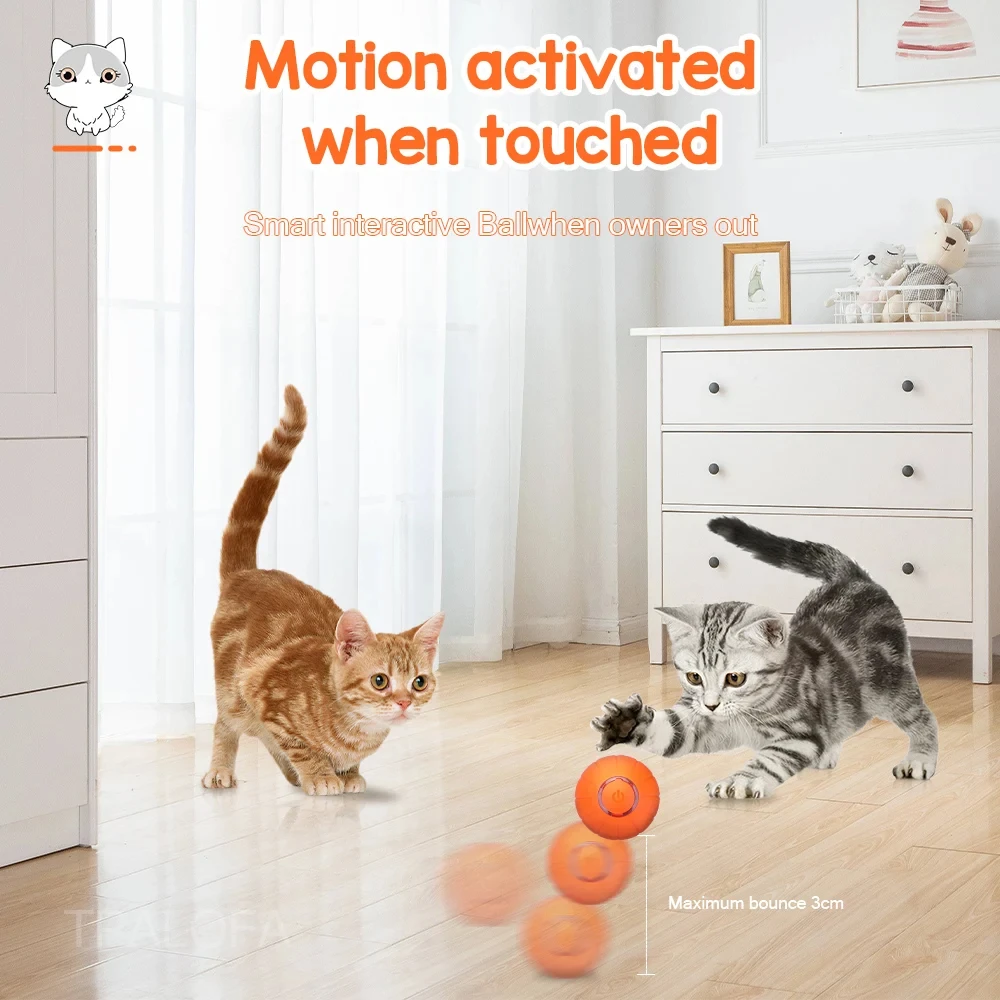 Juguetes de pelota rodante para gatos inteligentes, juguetes recargables para gatos, pelota de movimiento, juguetes para gatitos, juguetes interactivos para interiores - imagen 2