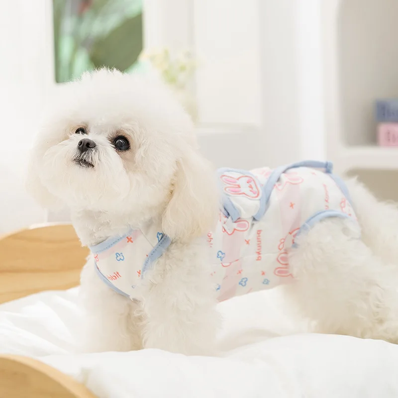 Ropa fina de primavera para perros pequeños, mono de cuatro patas para gatos, ropa para gatos, pijamas para perros, ropa para cachorros - imagen 2