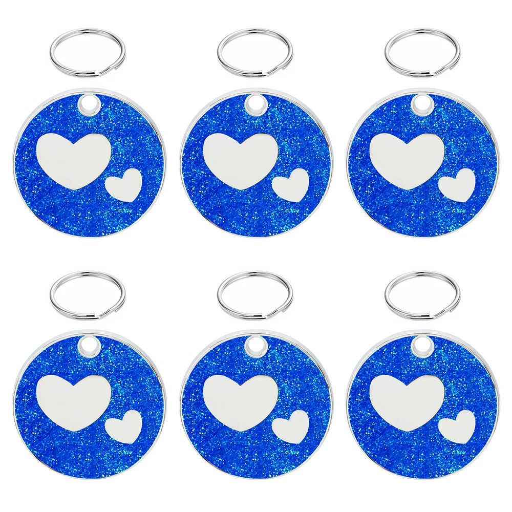 100PCS Personalized Pet ID Tags Engraved Pet Name Heart Number Address Cat Dog Collar Animal Round Pendant Puppy Rabbit Necklace - imagen 5