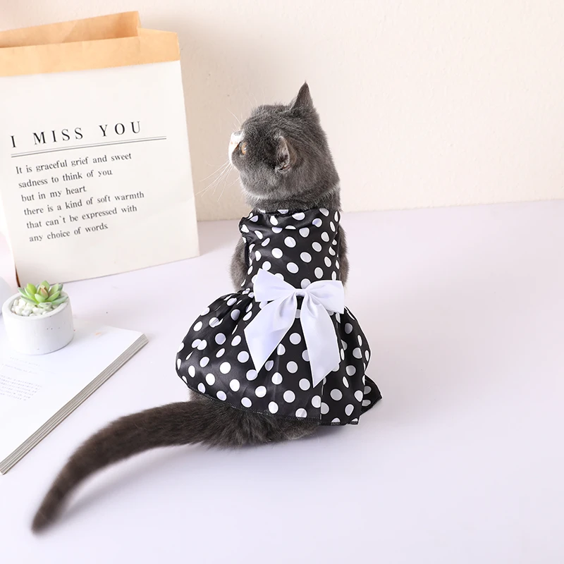 Vestido de princesa persa con lazo para gato, ropa de moda para mascotas, primavera y verano - imagen 3