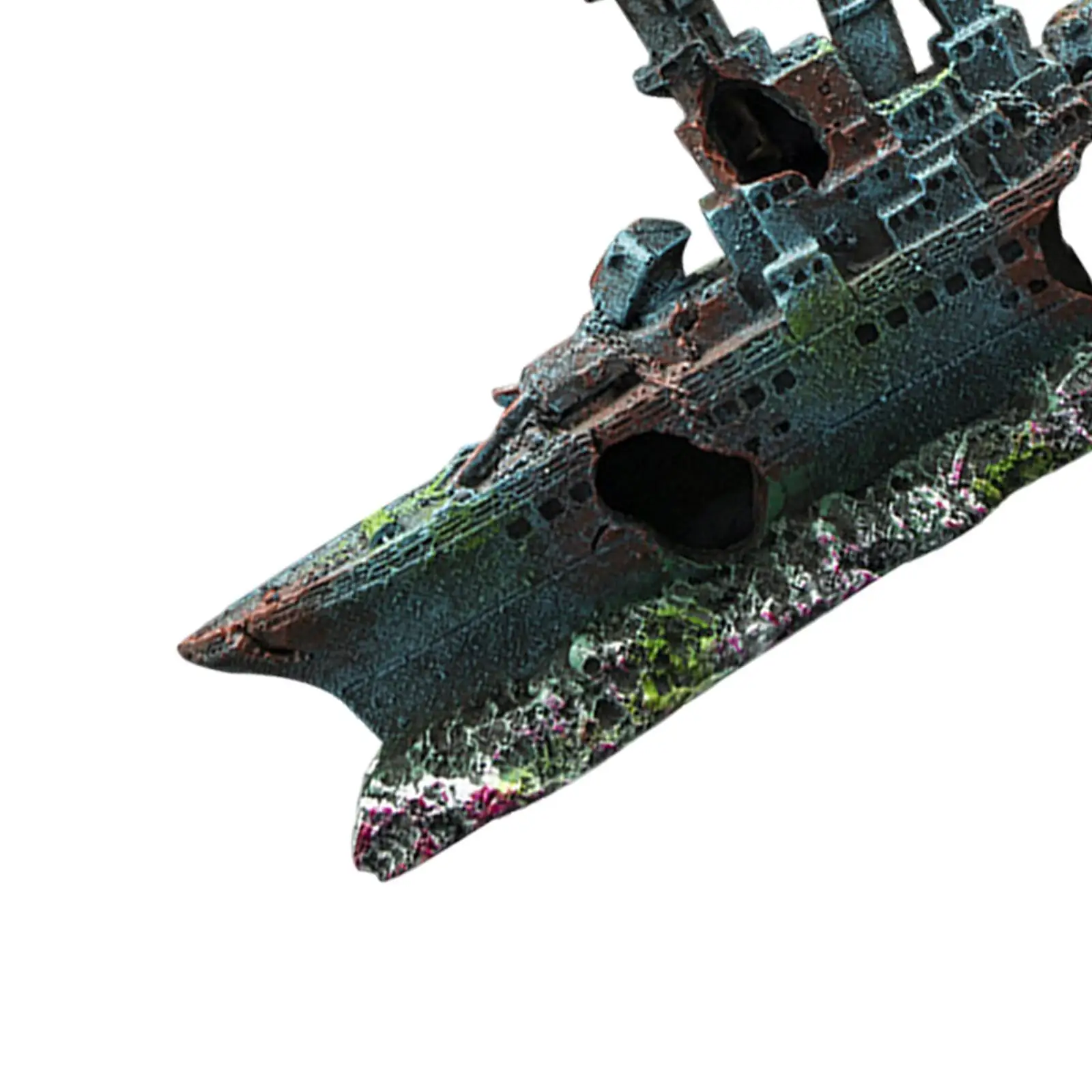 Aquarium Shipwreck Decoration Ship Figurine for Desktop Desk Micro Landscape