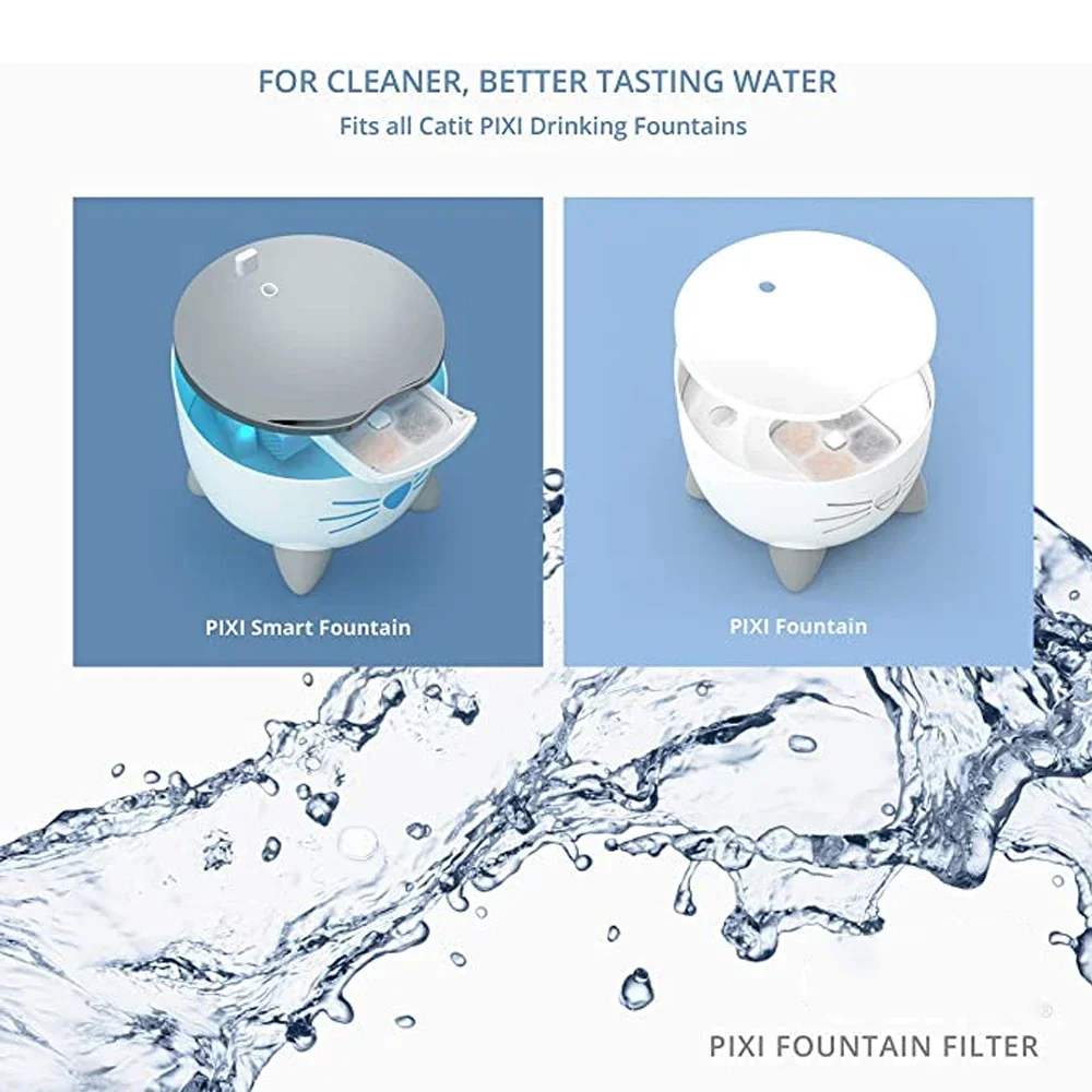 Filtro de carbón activado para fuente de beber Pi xi, 12 filtros cuadrados de repuesto, dispensador de agua para perros y gatos - imagen 4