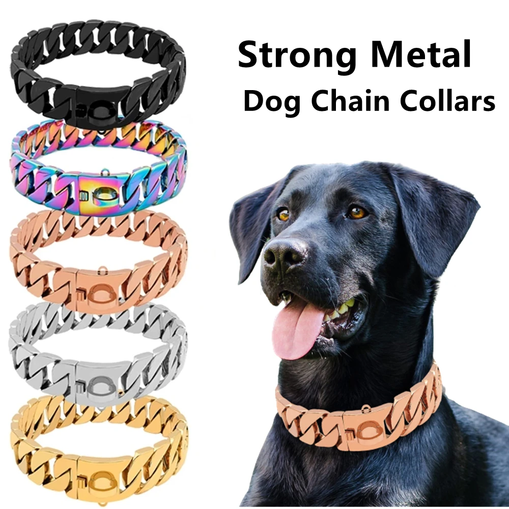 Collar eslabones acero inoxidable para perros grandes Pitbull Bulldog - imagen 3