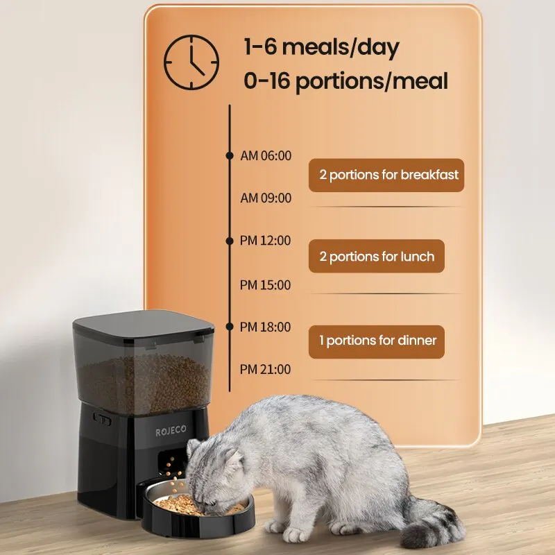 Comedero automático para gatos y perros - versión con botón