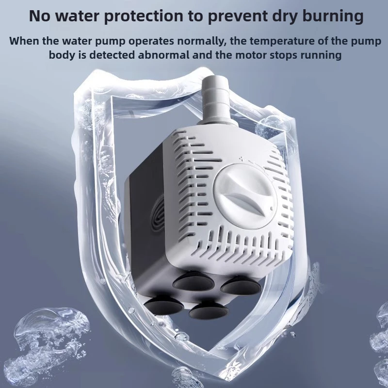 Mini bomba de agua para pecera, bomba sumergible ultrasilenciosa para acuario, bombas de succión inferiores para circulación de agua, suministros ajustables para mascotas - imagen 3