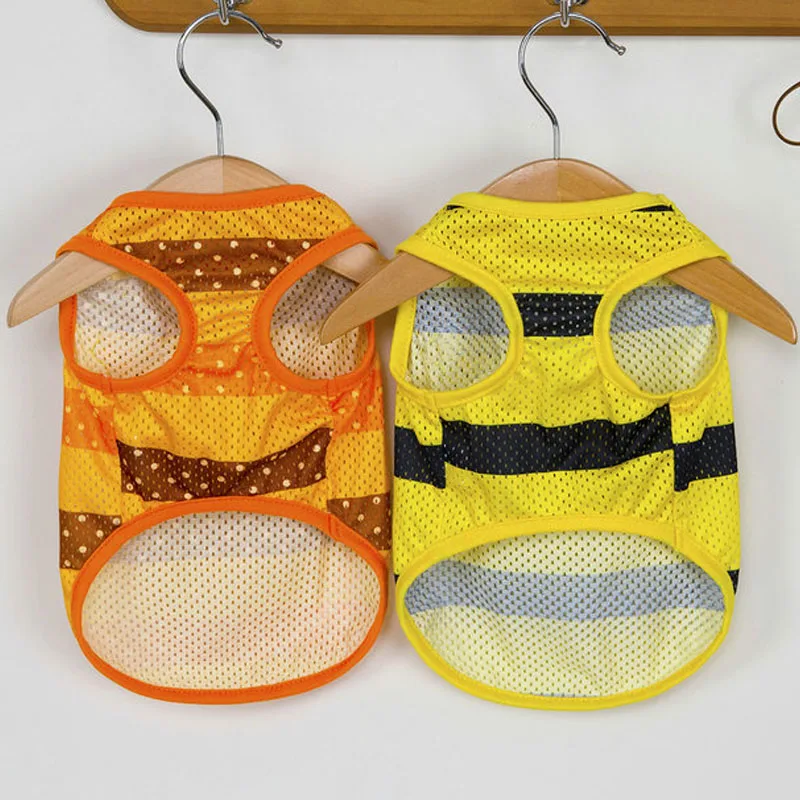 Ropa para perros, jersey amarillo y naranja de verano, ropa con capucha, chaleco para perros pequeños, Chihuahua, perro salchicha, sudadera, disfraz de camisa - imagen 2