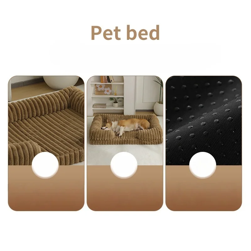 Cama para perros S M L XL, cama ortopédica súper suave de espuma para mascotas, estera para dormir con refuerzo acolchado de algodón y cubierta extraíble - imagen 4