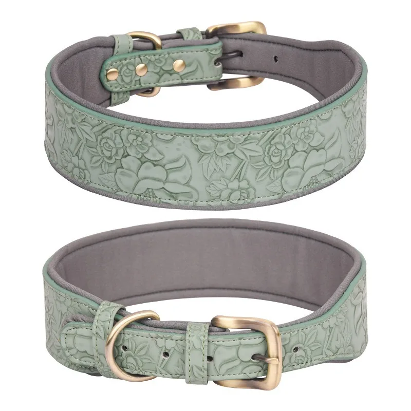 Collar cuero PU para perro resistente con acolchado suave y hebilla D - imagen 2