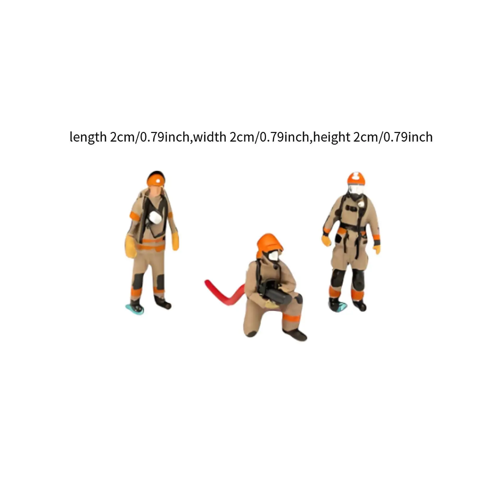 Miniature 1:64 Firefighter Figures Collection Diorama Action Figures Realistic for Scenery Landscape Diorama Decoration Layout
