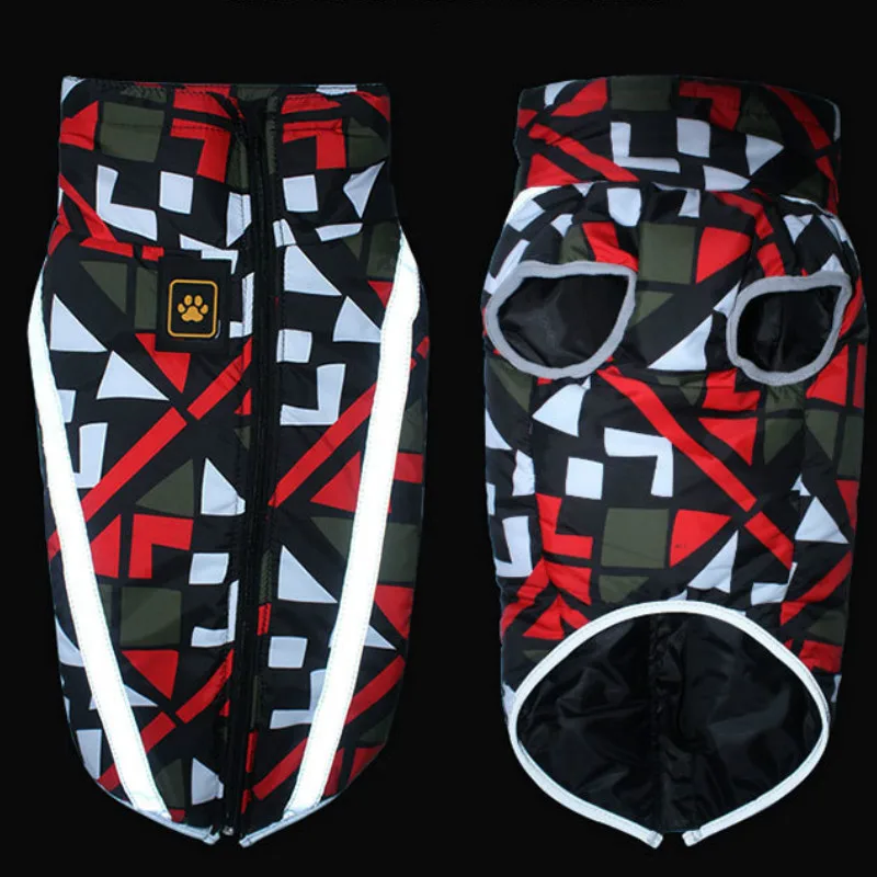 Ropa S-6XL para mascotas, abrigo reflectante de algodón PP, poliéster, cálido, impermeable, a prueba de viento, cuello alto, para Otoño e Invierno - imagen 2