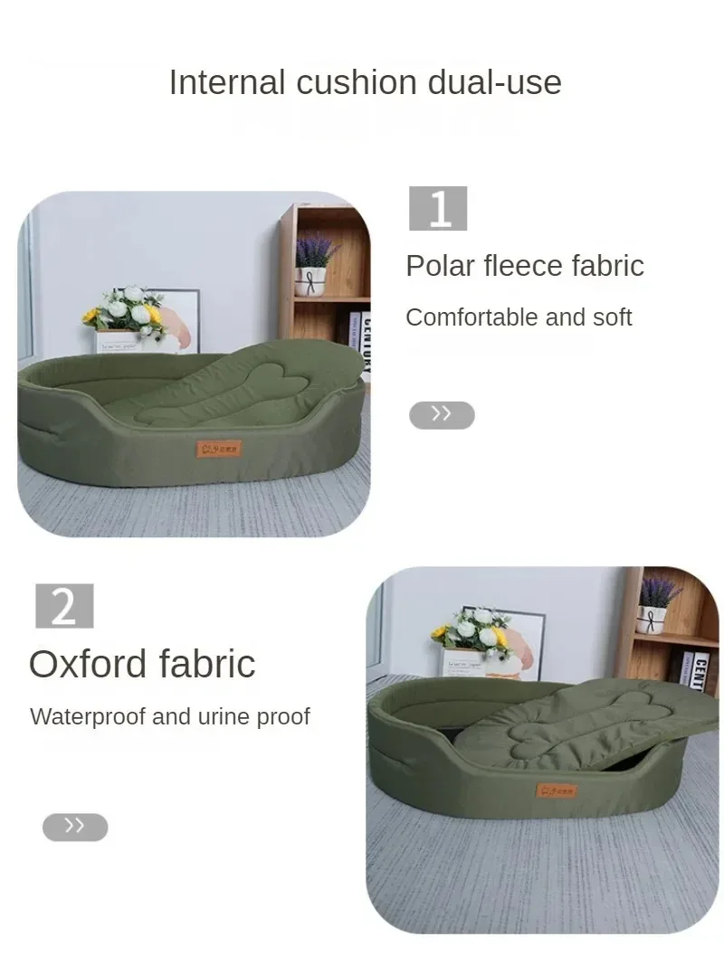 Cama invierno para perros grandes y gatos – Cojín acolchada térmica