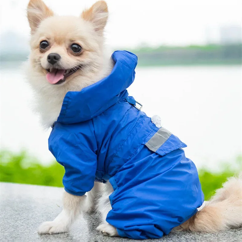 Ropa impermeable reflectante con capucha para mascotas, impermeable para perros para uso al aire libre, suministros de ropa para perros y gatos - imagen 3
