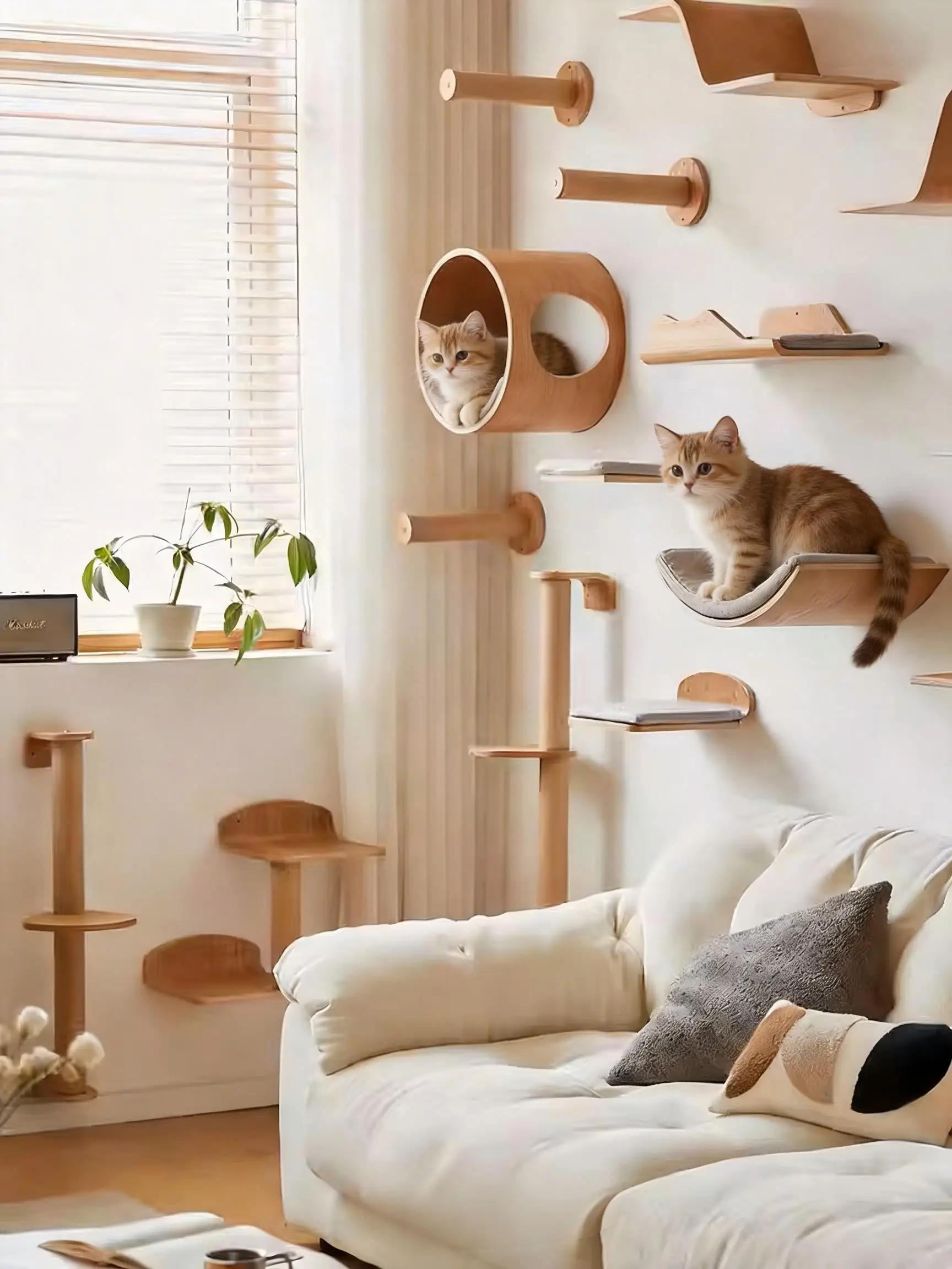 Rascador de lujo para gatos y juguetes divertidos