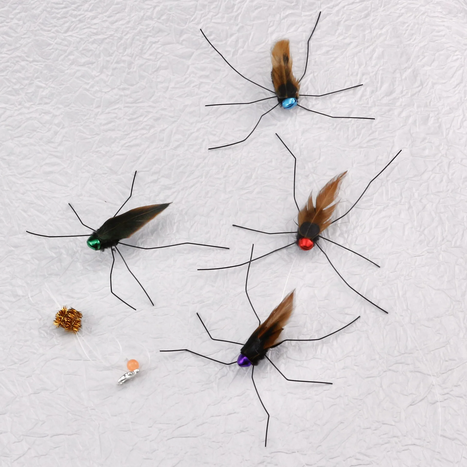 2 uds/3 uds mezcla de pluma de mosquito simulada juguete para gatos accesorios de repuesto divertido palo para gato Teaser juguete para mascotas