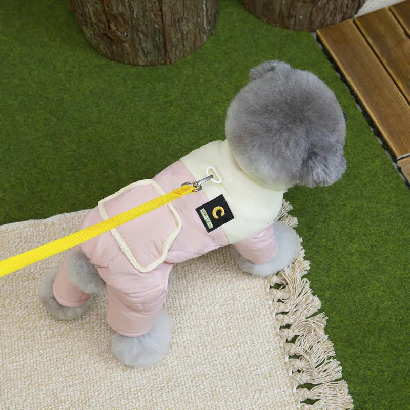 Otoño e Invierno, pantalones cálidos de cuatro patas para mascotas, mono de cuatro patas de peluche, abrigo para perros, ropa para cachorros, ropa para perros pequeños - imagen 3