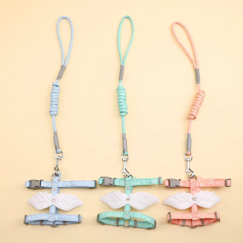 Arnés para perros ajustable en forma de I a la moda con alas de Ángel que evita roturas, cuerda de tracción duradera para mascotas, accesorios para gatos - imagen 3