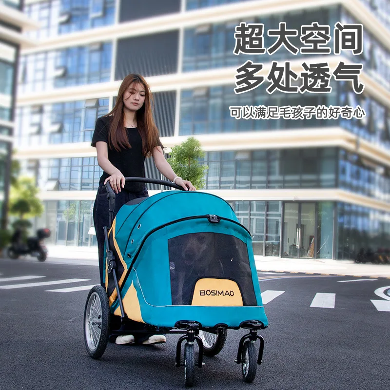 Cochecitos grandes para bicicleta, remolque de doble uso, carrito para perros medianos y grandes, se puede remolcar productos para mascotas - imagen 4