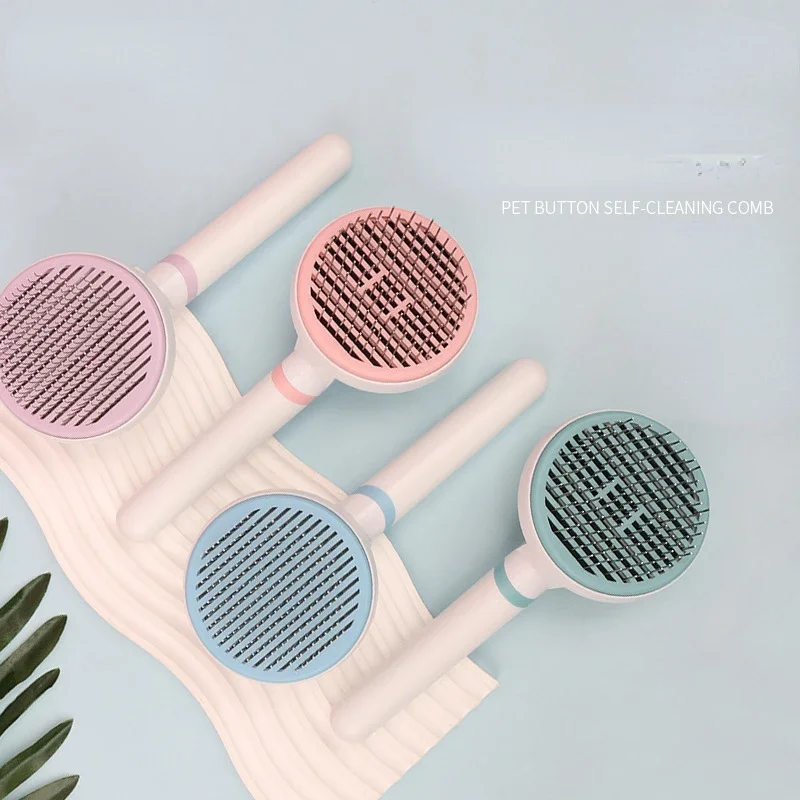 Peine autolimpiante para mascotas, removedor de pelo, cepillo para gatitos y cachorros, herramienta de aseo para mascotas, Chihuahua, Bulldog, Pomeriano, accesorios para perros y gatos - imagen 3