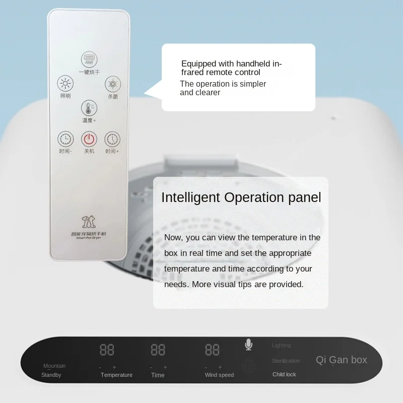 Secador de mascotas automático a granel grande, secador seco de 360 grados para gatos y perros pequeños, control de temperatura inteligente, pantalla táctil LED - imagen 4