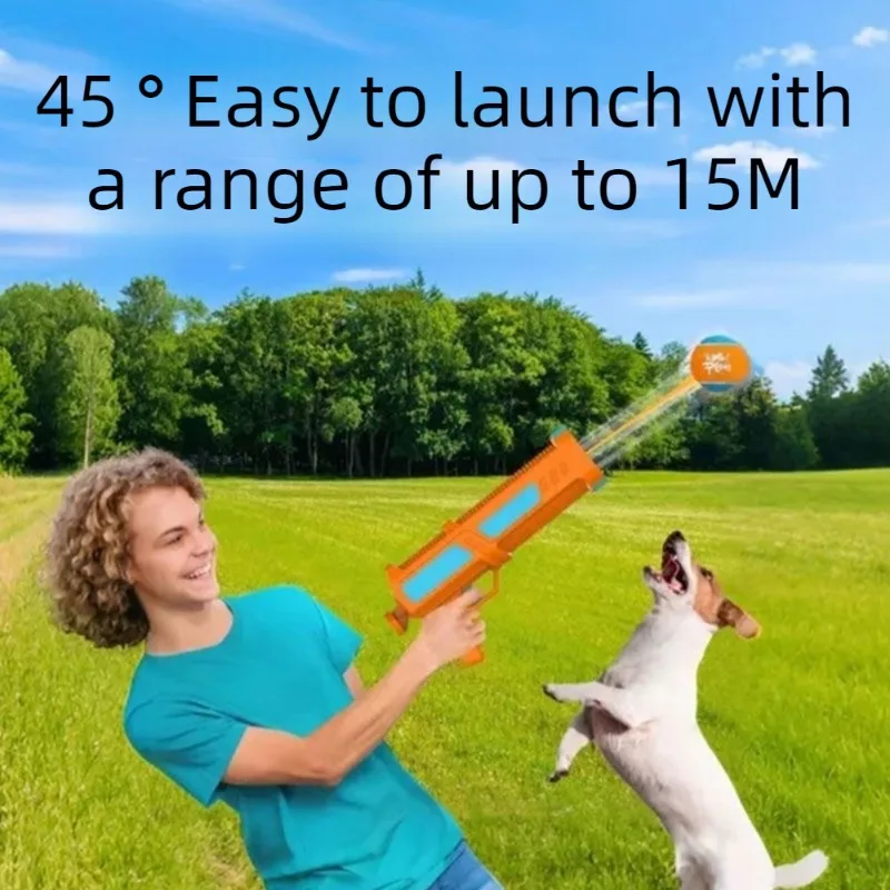 Lanzador manual de pelotas de tenis para perros – Juguete interactivo - imagen 2