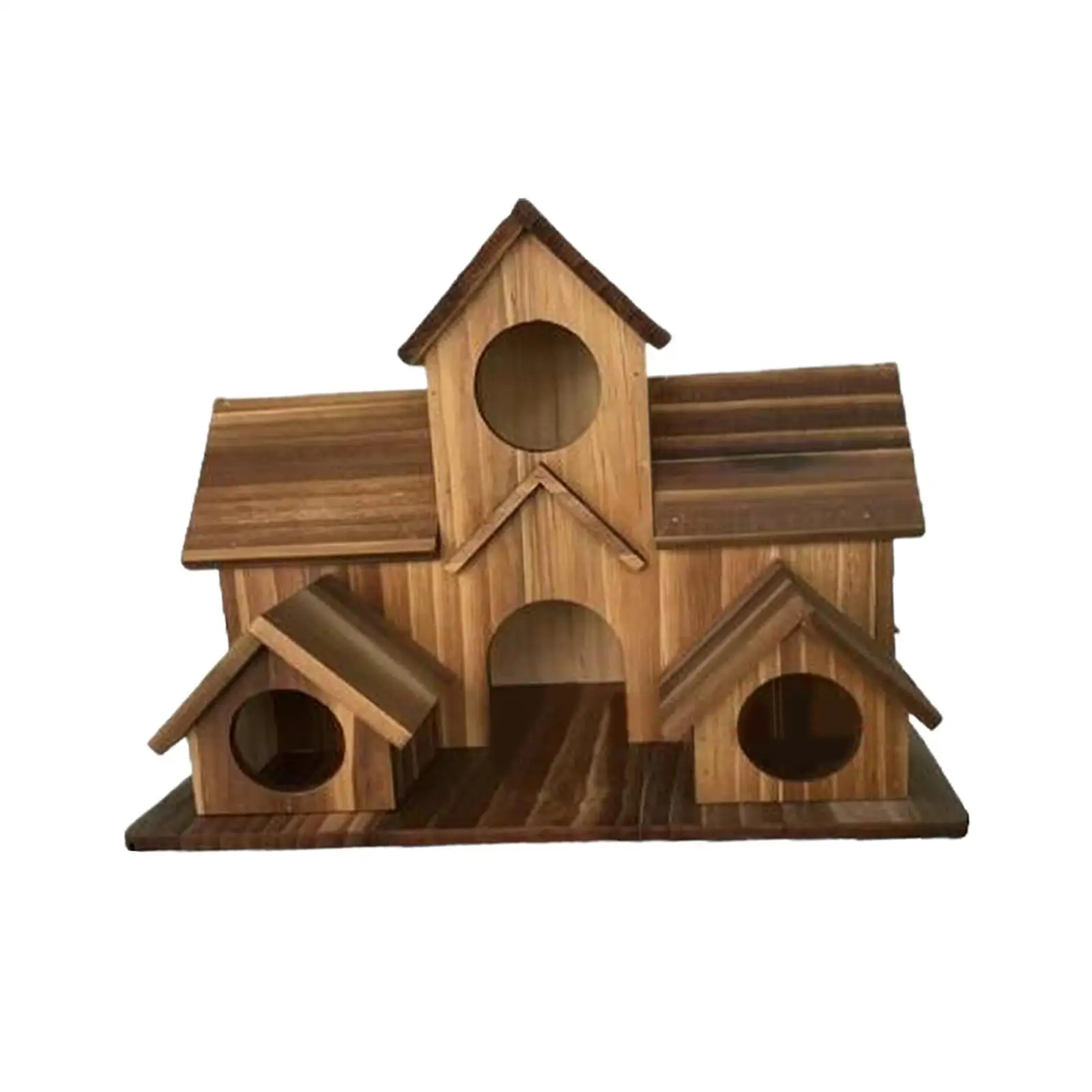 Wooden Bird House Hanging Hut Wrens Lovebird Patio Roosting Hummingbird Nest